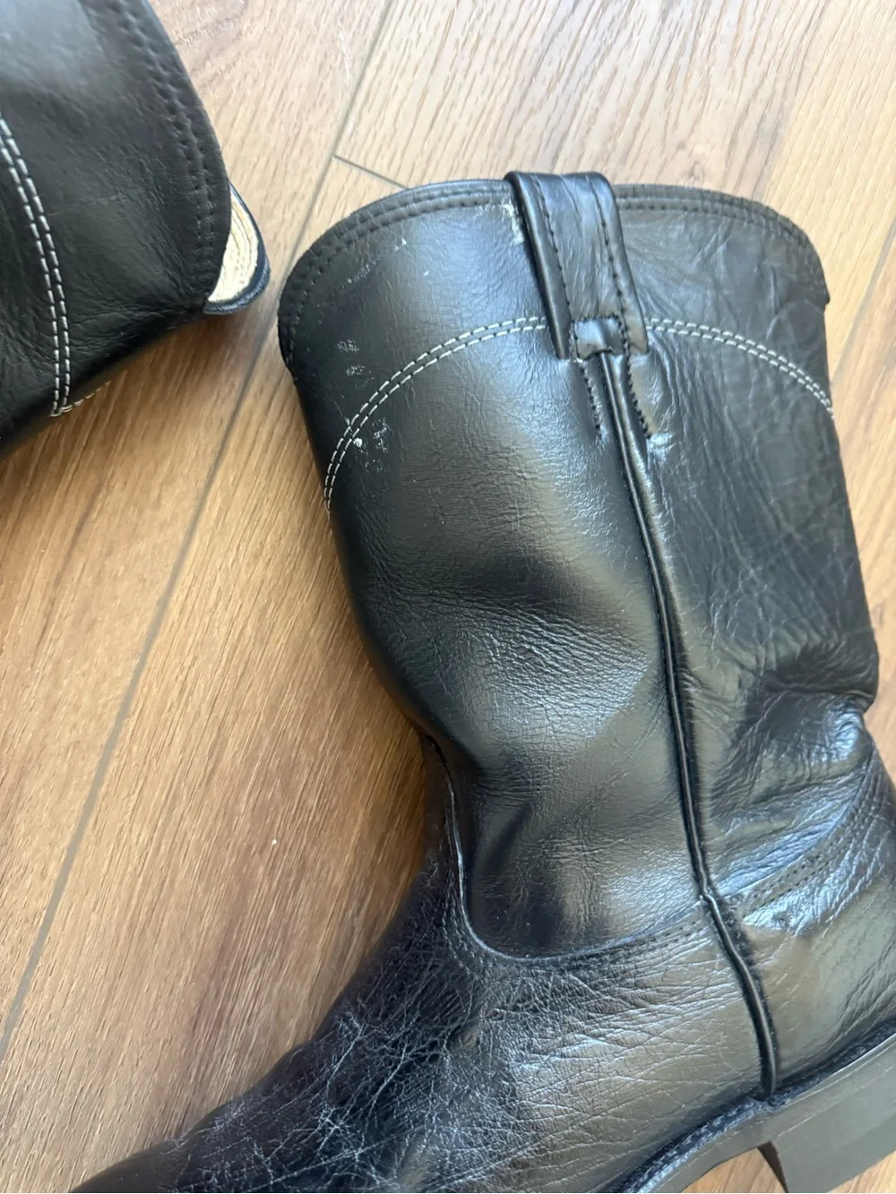 Vintage Larry Mahan Smooth Ostrich Roper Boots Mens Size 9.5 D Western Cowboy